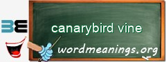WordMeaning blackboard for canarybird vine
